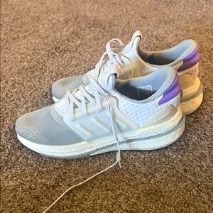 adidas men’s White and Purple Athletic Running Shoes